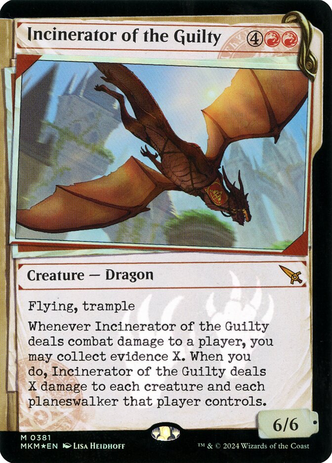 Incinerator of the Guilty (Showcase) (Invisible Ink Foil) - (Foil): Murders at Karlov Manor