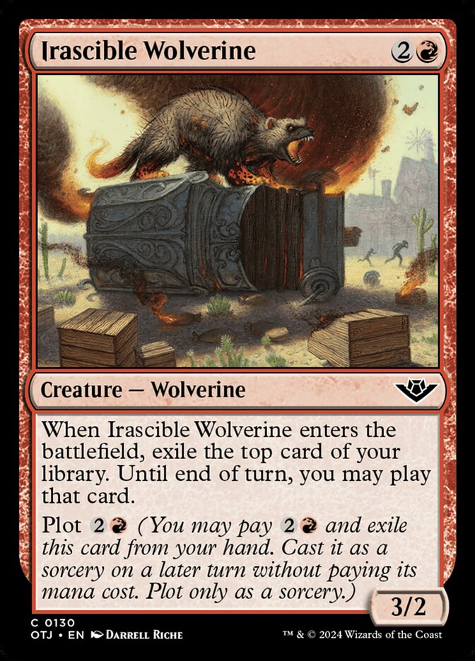 Irascible Wolverine - (Foil): Outlaws of Thunder Junction