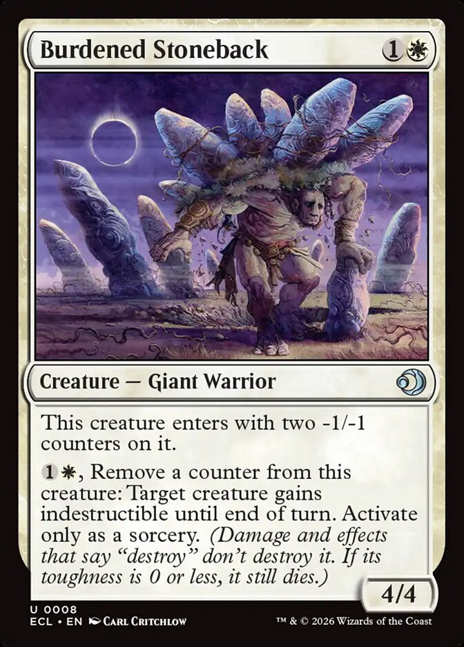 Burdened Stoneback - (Foil): Lorwyn Eclipsed