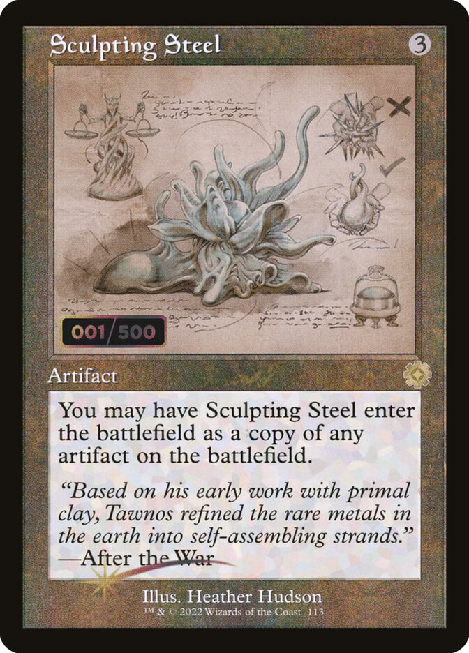 Sculpting Steel (#113) (Retro Frame) - (Foil): The Brothers' War Retro Artifacts