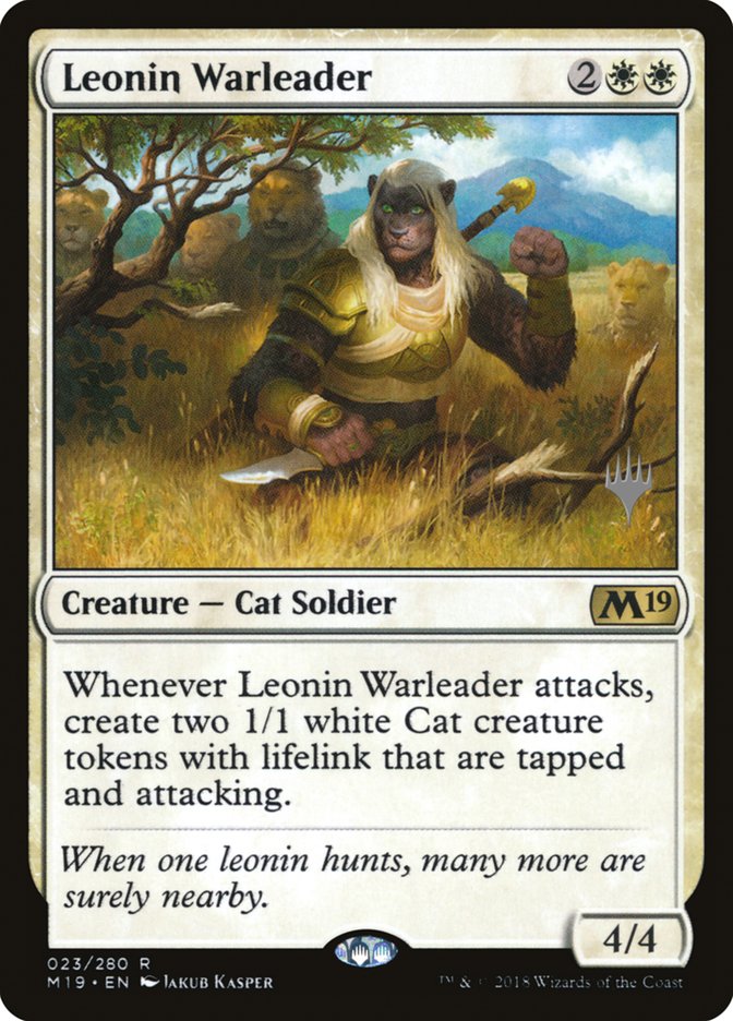 Leonin Warleader - (Foil): Core Set 2019 Promos