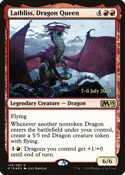 Lathliss, Dragon Queen (Prerelease) (Core Set 2019) - (Foil): Core Set 2019 Promos