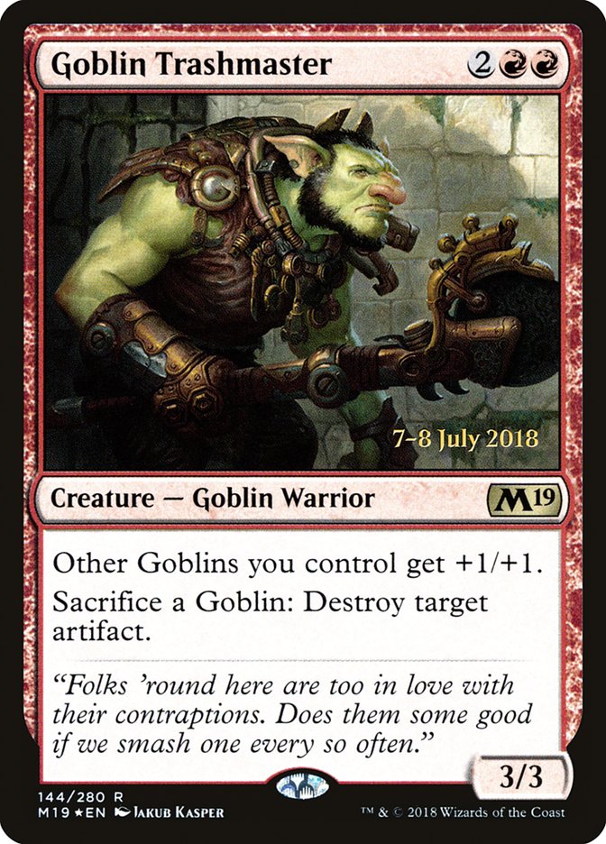 Goblin Trashmaster (Prerelease) (Core Set 2019) - (Foil): Core Set 2019 Promos