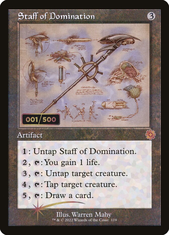 Staff of Domination (#119) (Retro Frame) - (Foil): The Brothers' War Retro Artifacts