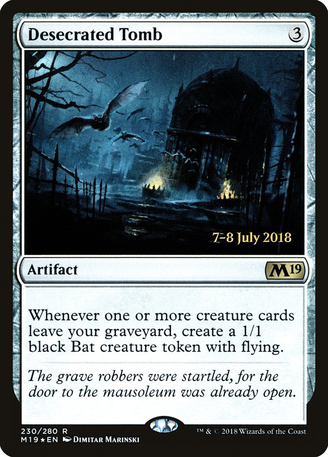Desecrated Tomb (Prerelease) (Core Set 2019) - (Foil): Core Set 2019 Promos