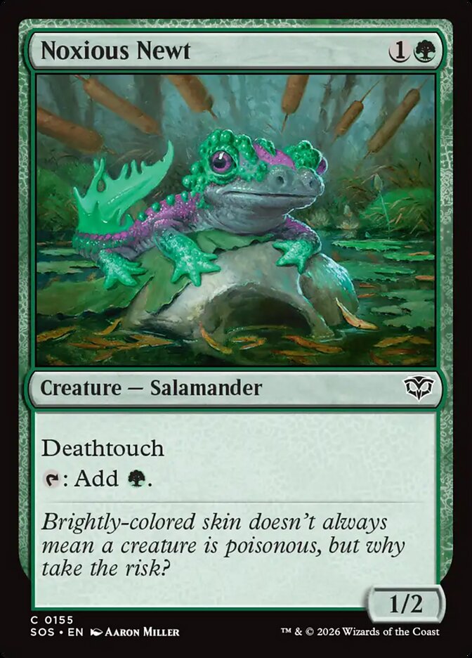 Noxious Newt - (Foil): Secrets of Strixhaven