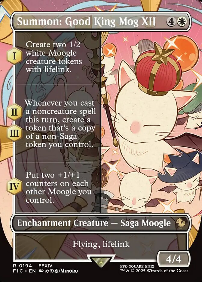 Summon: Good King Mog XII (Borderless): Final Fantasy Commander