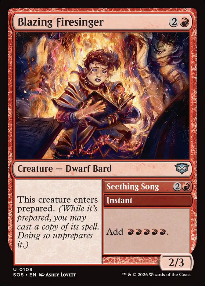Blazing Firesinger // Seething Song - (Foil): Secrets of Strixhaven