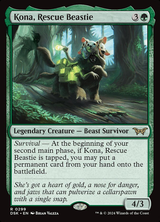 Kona, Rescue Beastie (#299) - (Foil): Duskmourn: House of Horror