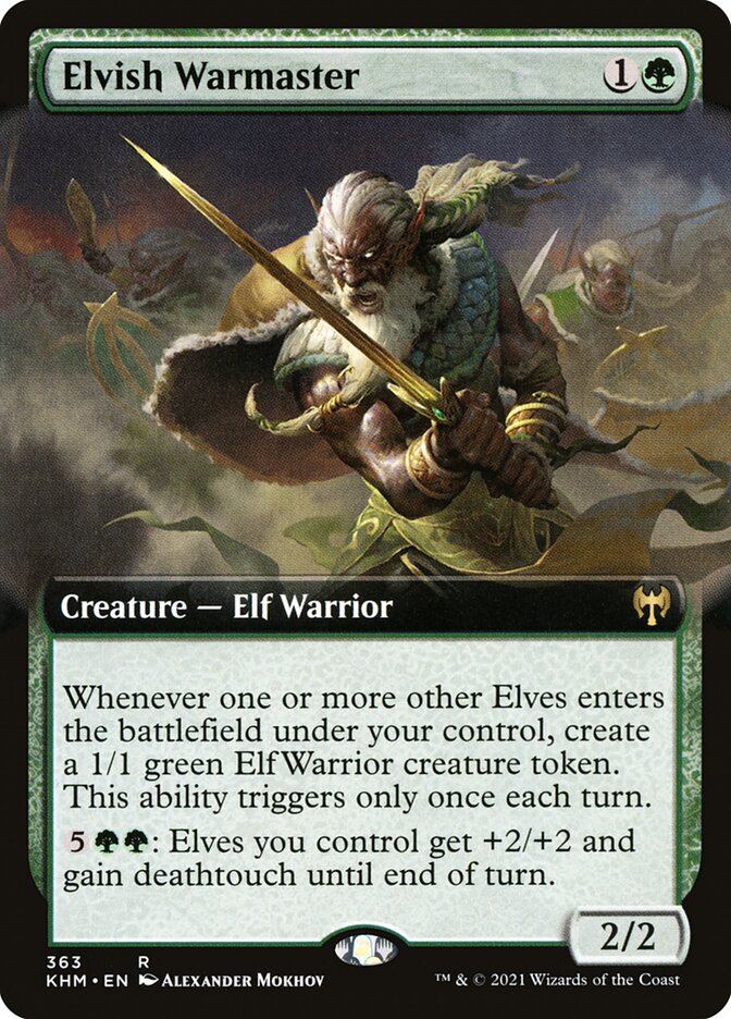 Elvish Warmaster (Extended Art) - (Foil): Kaldheim