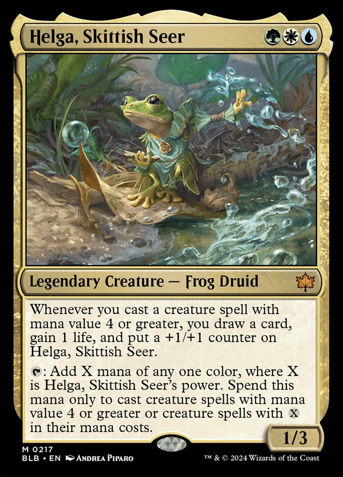 Helga, Skittish Seer - (Foil): Bloomburrow