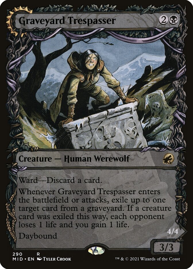 Graveyard Trespasser // Graveyard Glutton (Showcase) - (Foil): Innistrad: Midnight Hunt