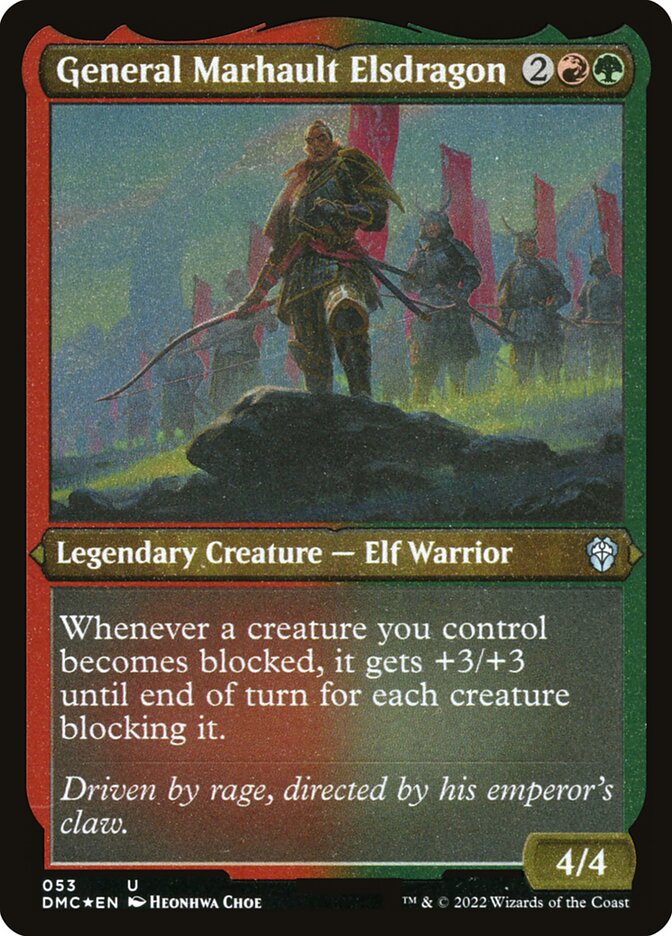 General Marhault Elsdragon (Foil Etched) - (Foil): Dominaria United Commander