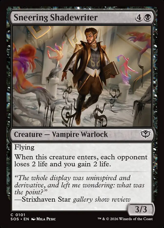 Sneering Shadewriter - (Foil): Secrets of Strixhaven
