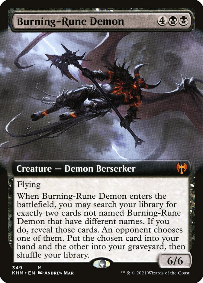 Burning-Rune Demon (Extended Art) - (Foil): Kaldheim