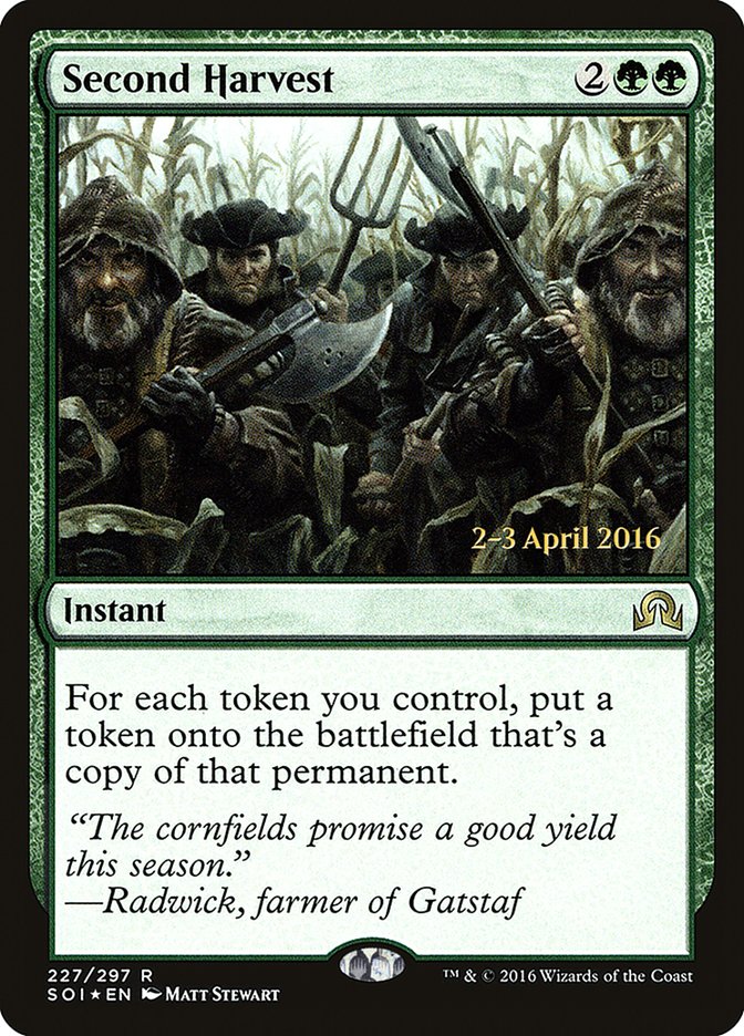 Second Harvest (Prerelease) (Shadows over Innistrad) - (Foil): Shadows over Innistrad Promos