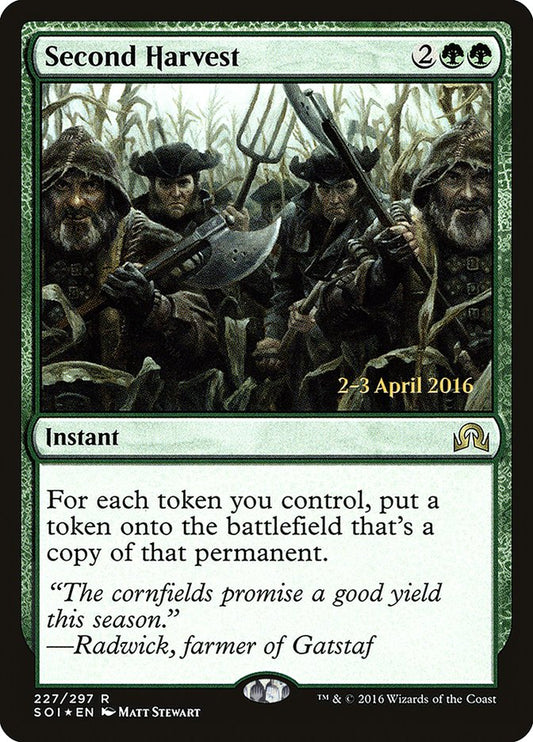 Second Harvest (Prerelease) (Shadows over Innistrad) - (Foil): Shadows over Innistrad Promos