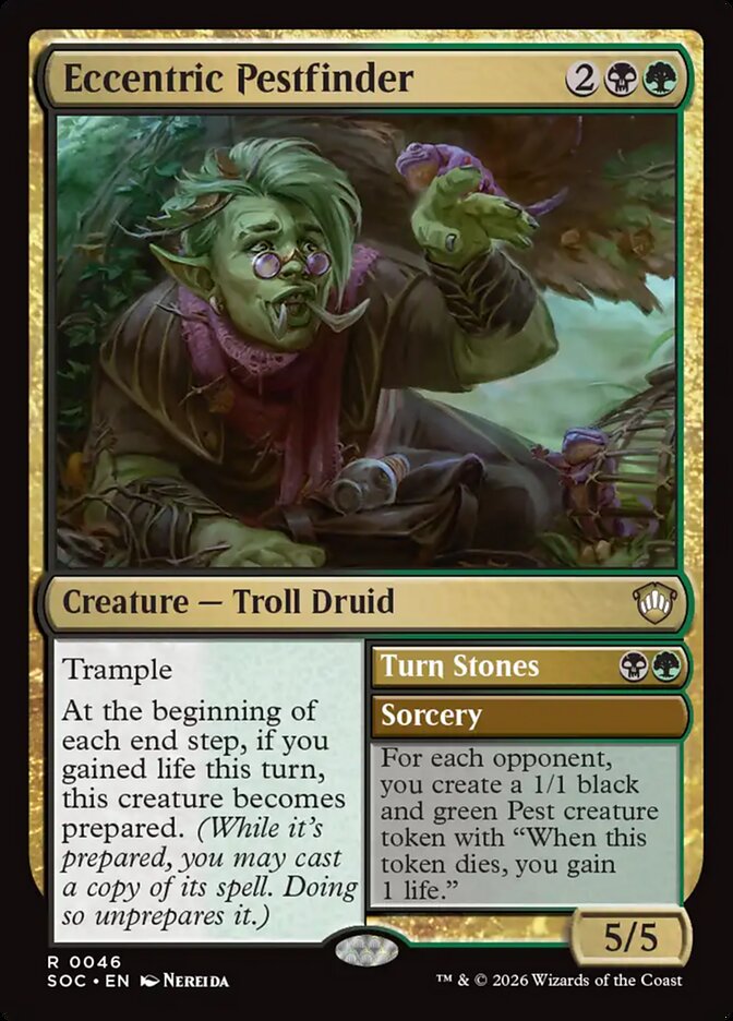 Eccentric Pestfinder // Turn Stones: Secrets of Strixhaven Commander