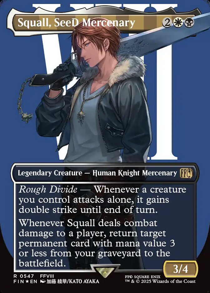 Squall, SeeD Mercenary (Borderless) (Surge Foil) - (Foil): Final Fantasy