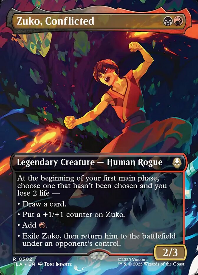 Zuko, Conflicted (Borderless) - (Foil): Avatar: The Last Airbender