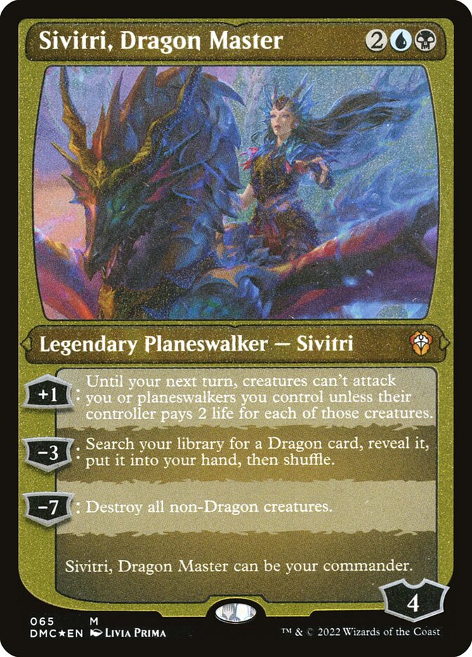 Sivitri, Dragon Master (Foil Etched) - (Foil): Dominaria United Commander