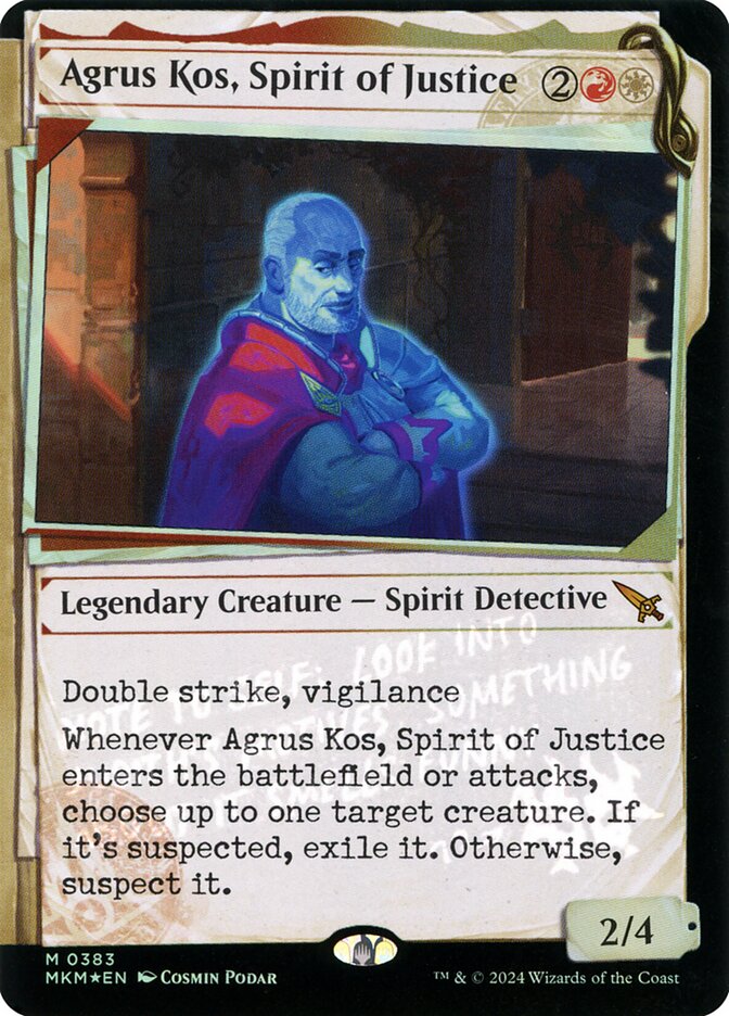 Agrus Kos, Spirit of Justice (Showcase) (Invisible Ink Foil) - (Foil): Murders at Karlov Manor