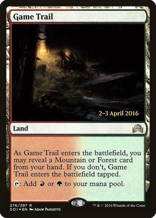 Game Trail (Prerelease) (Shadows over Innistrad) - (Foil): Shadows over Innistrad Promos