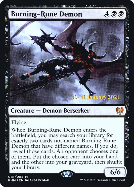 Burning-Rune Demon - (Foil): Kaldheim Promos