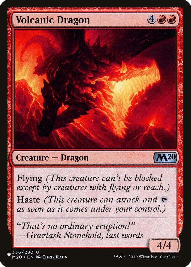Volcanic Dragon (Core Set 2020): The List