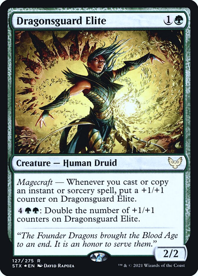 Dragonsguard Elite (Prerelease) (Strixhaven: School of Mages) - (Foil): Strixhaven: School of Mages Promos