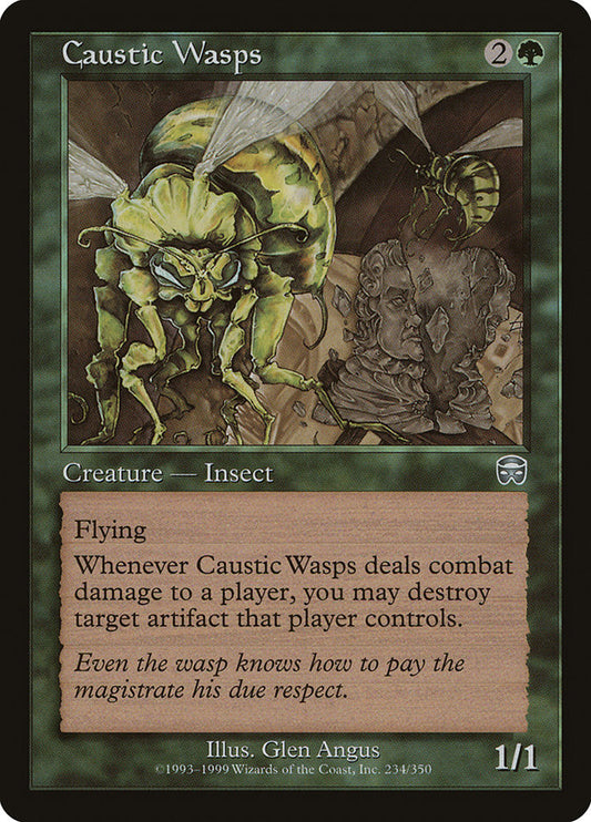 Caustic Wasps - (Foil): Mercadian Masques