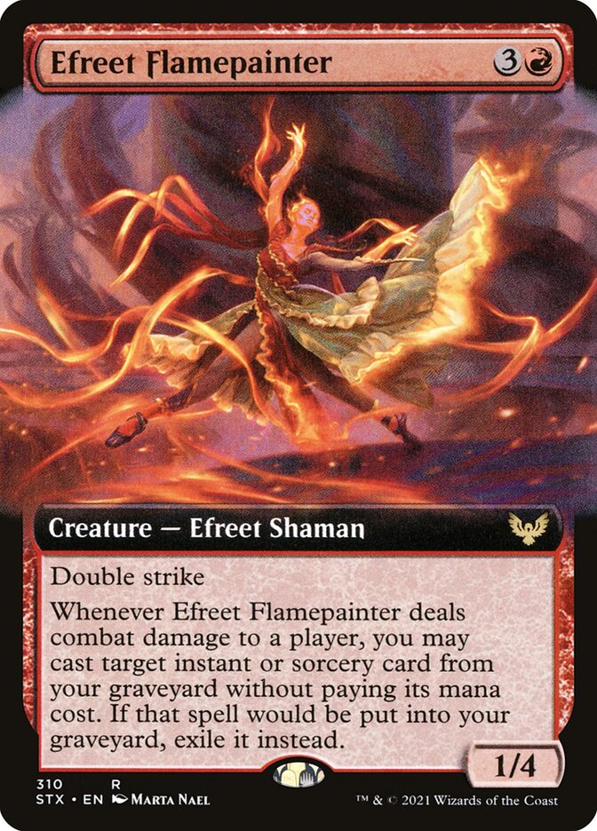 Efreet Flamepainter (Extended Art) - (Foil): Strixhaven: School of Mages