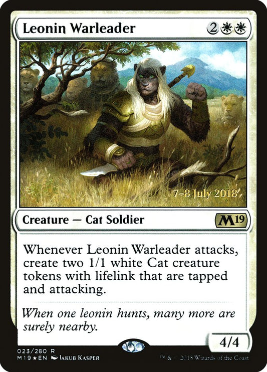 Leonin Warleader - (Foil): Core Set 2019 Promos