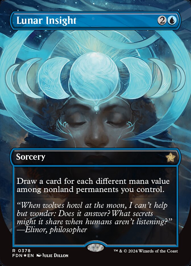 Lunar Insight (Borderless) (Mana Foil) - (Foil): Foundations