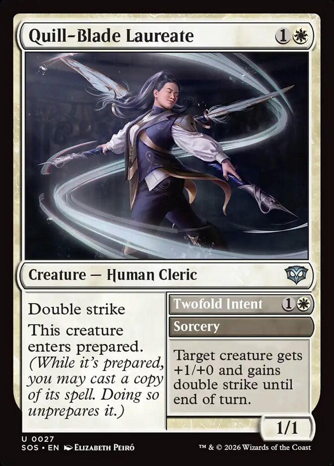 Quill-Blade Laureate // Twofold Intent: Secrets of Strixhaven