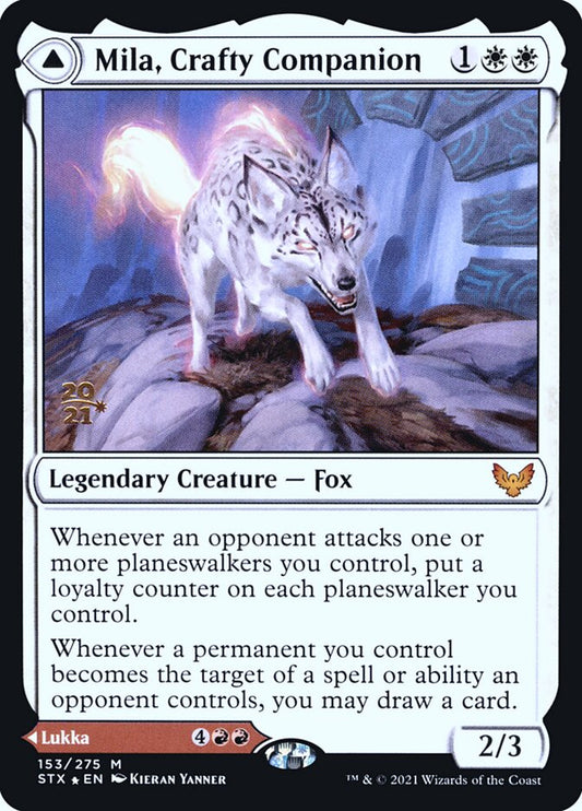 Mila, Crafty Companion // Lukka, Wayward Bonder (Prerelease) (Strixhaven: School of Mages) - (Foil): Strixhaven: School of Mages Promos