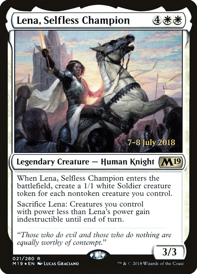 Lena, Selfless Champion - (Foil): Core Set 2019 Promos