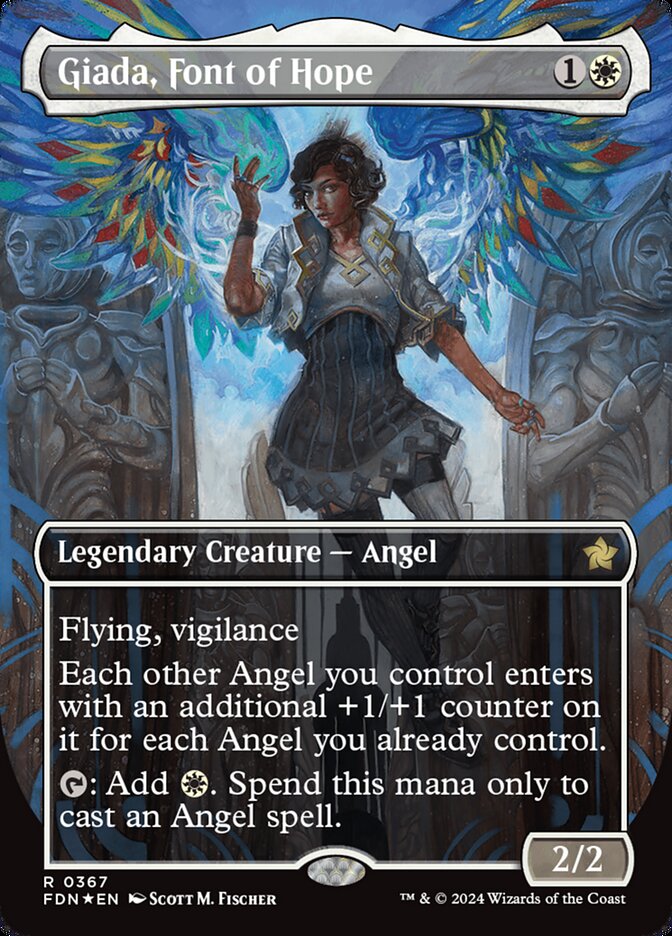 Giada, Font of Hope (Borderless) (Mana Foil) - (Foil): Foundations