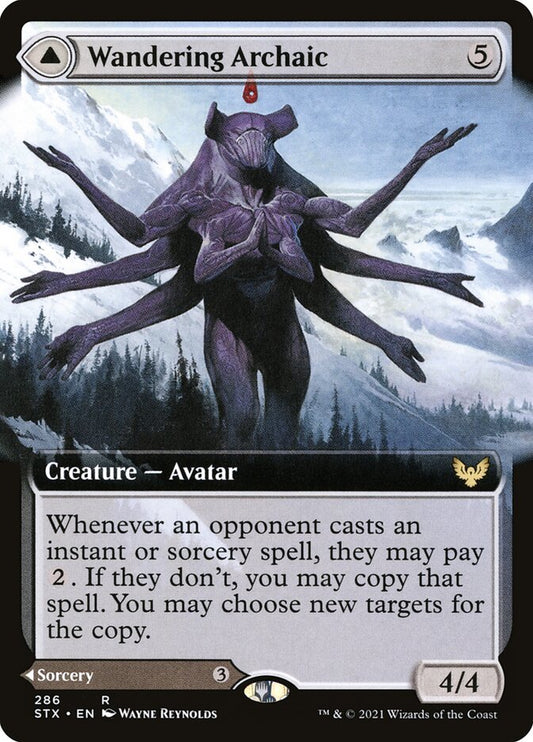 Wandering Archaic // Explore the Vastlands (Extended Art): Strixhaven: School of Mages
