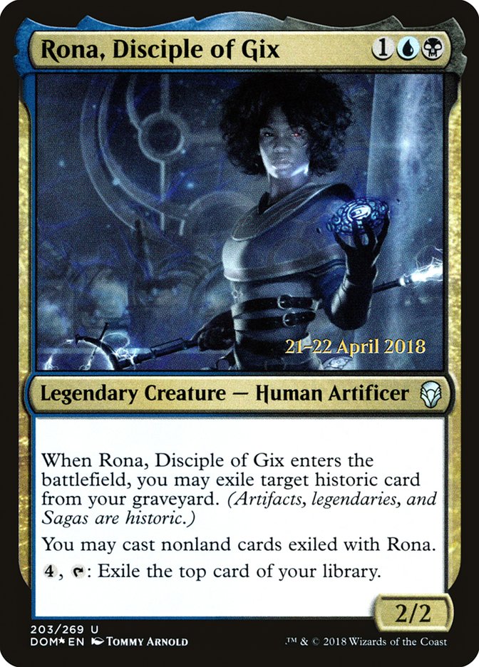 Rona, Disciple of Gix (Prerelease) (Dominaria) - (Foil): Dominaria Promos