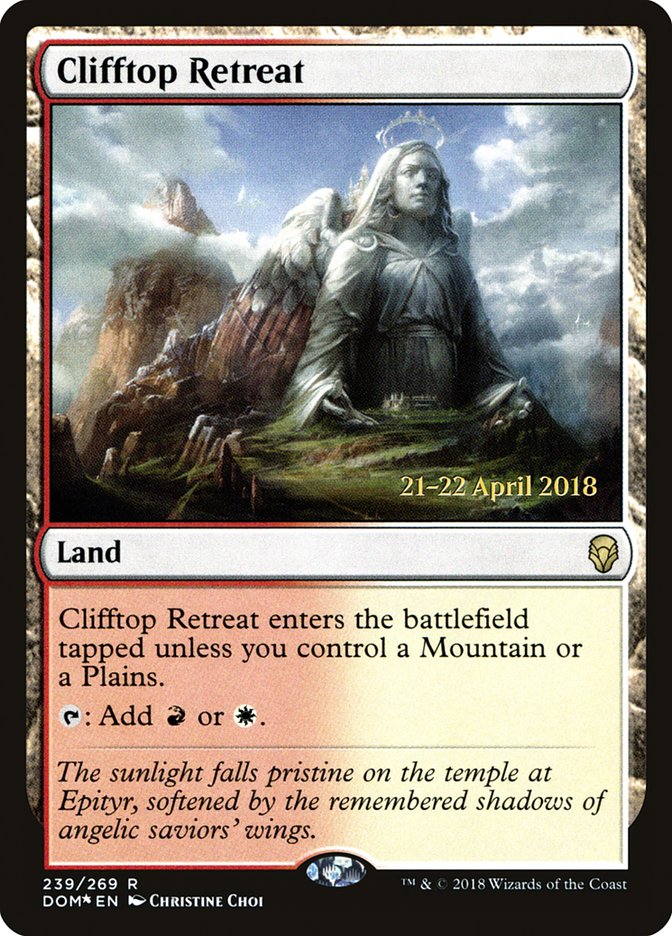 Clifftop Retreat (Prerelease) (Dominaria) - (Foil): Dominaria Promos