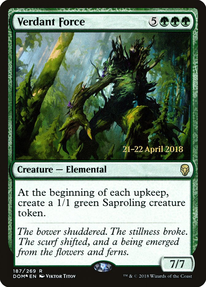 Verdant Force (Prerelease) (Dominaria) - (Foil): Dominaria Promos