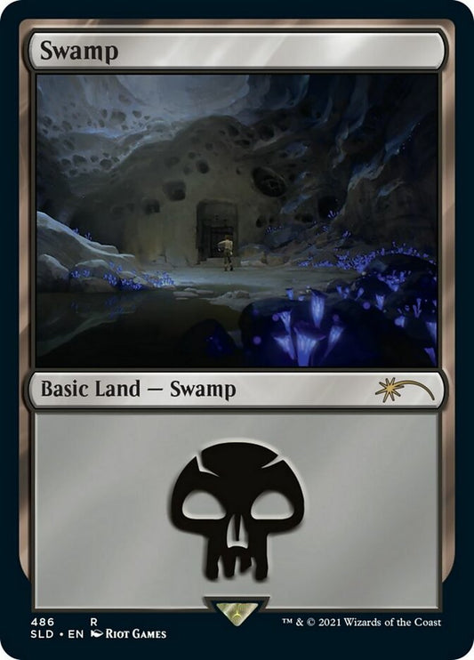Swamp (Arcane) (Secret Lair) (#486) - (Foil): Secret Lair Drop
