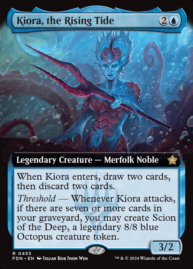 Kiora, the Rising Tide (Extended Art) - (Foil): Foundations