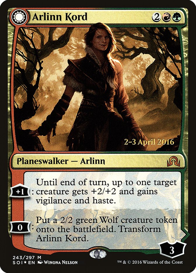 Arlinn Kord // Arlinn, Embraced by the Moon (Prerelease) (Shadows over Innistrad) - (Foil): Shadows over Innistrad Promos