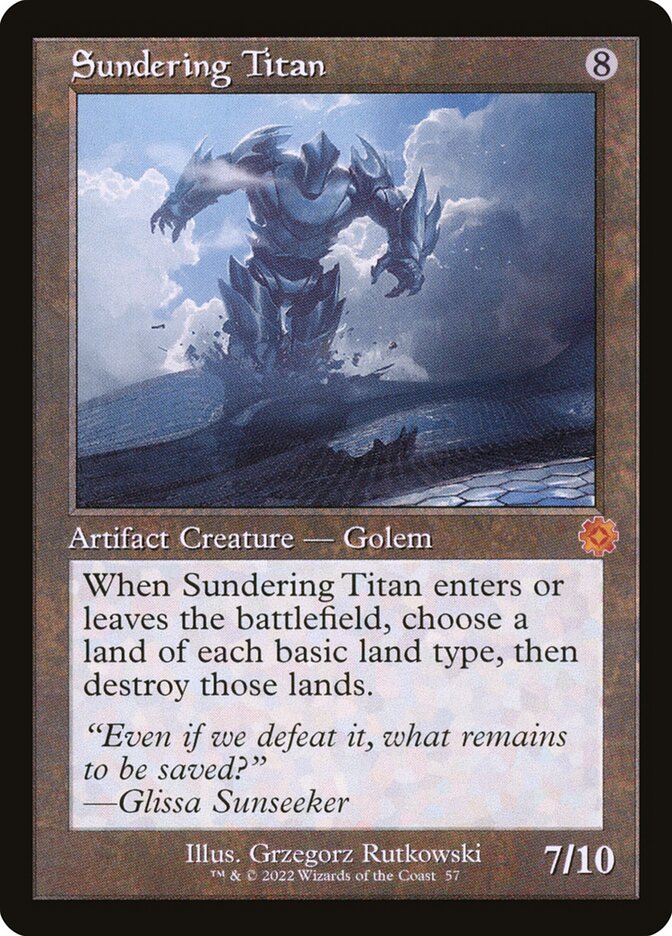 Sundering Titan (#057) (Retro Frame) - (Foil): The Brothers' War Retro Artifacts