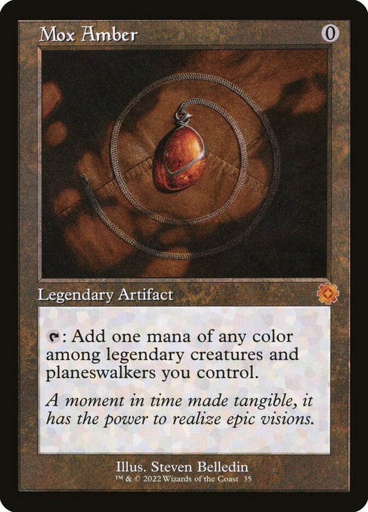 Mox Amber (#035) (Retro Frame) - (Foil): The Brothers' War Retro Artifacts