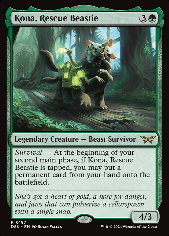 Kona, Rescue Beastie (#187) - (Foil): Duskmourn: House of Horror