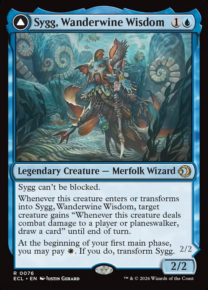 Sygg, Wanderwine Wisdom // Sygg, Wanderbrine Shield - (Foil): Lorwyn Eclipsed