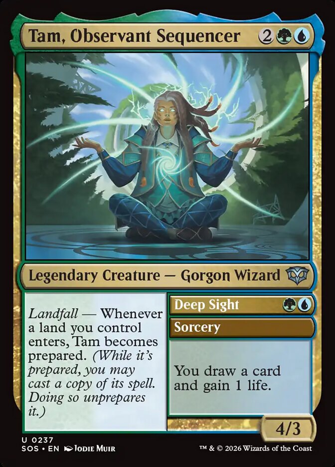 Tam, Observant Sequencer // Deep Sight - (Foil): Secrets of Strixhaven